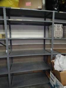 lot 1607 image: 7Ft x 48in x 24in Metal Shelf Unit - Bolted to Next Units