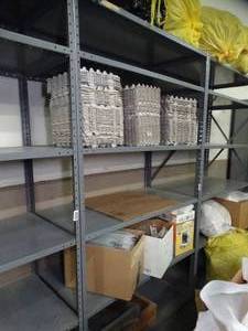 lot 1610 image: 7ftx4ft metal rack or shelving - must be picked up on the last day of load out