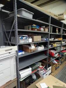 lot 1644 image: 7Ft Tall Metal shelving - pickup on last day of the loadout