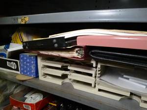 lot 1648 image: Misc. office supplies- organizers-paper- Jet printer legs, and more