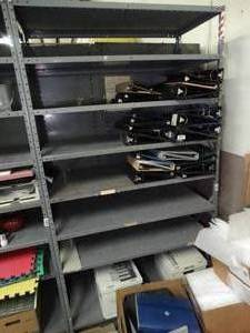 lot 1641 image: 7Ft Tall Metal Shelving no contents