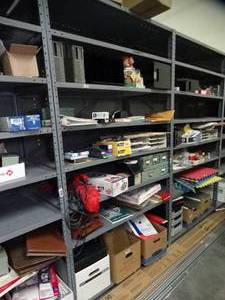 lot 1645 image: 7Ft tall Metal shelving - pick up on the last day of the loadout