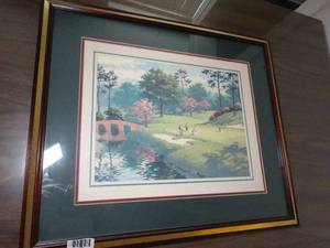 lot 1733 image: Nice Framed Wall Art  Golf Corse