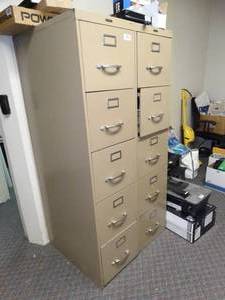 lot 1714 image: 2  5 Drawer Metal File Cabinets
