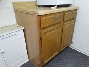 lot 1706 image: Wood Cabinet in Breakroom