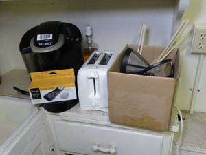 lot 1704 image: Keurig Coffee Maker  Toaster and Misc