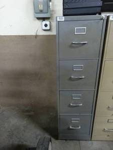 lot 1225 image: Thick Walled Fire Resistant 4 Drawer File Cabinet