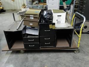 lot 1231 image: Metal Desk and Hanging File Folders