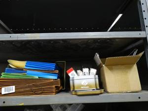 lot 1628 image: Office supplies- accordion folders-paperclips- binder clips