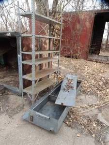 lot 1869 image: Metal Shelf and Misc