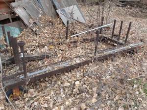 lot 1892 image: 8Ft Long Industrial Wheel Metal Cart