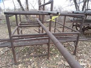 lot 1903 image: Metal Rack and Contents  Some Hallow and Solid Core Metal