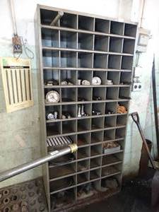 lot 29545 image: Tall Metal Shelf Parts  Tool Organizer   wo Contents