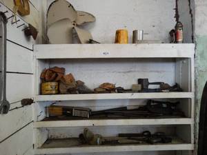 lot 29594 image: Tools and Misc Lot on Wall  behing Honing Machine