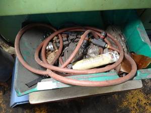 lot 29544 image: Bin Full Of Misc Parts  Air Hose  Jacob Chuck  Drills Lot