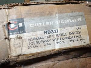 lot 29785 image: Lot of 3 Cutler Hammer 1HD321N 30 Amp, 240V, Type 1, Fusible Switch