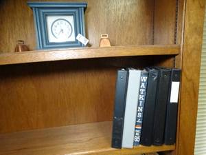lot 1770 image: Small Clock - Bells - 3 ring Binders Lot