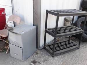 lot 1919 image: Chair - Plastic Shelf - File Cabinet