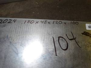 lot 29840 image: .180 x 48 x 120  2024 aluminum  104 LBS