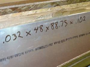lot 29857 image: One Sheet - 7075 aluminum - .03 x 48 x 88 x .1