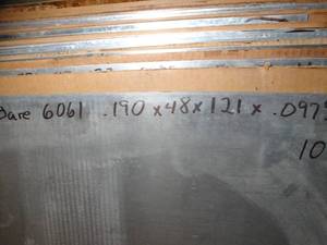 lot 29839 image: .190 x 48 x 121 Bare 6061 aluminum - 107 LBS
