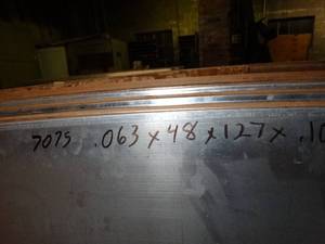 lot 29843 image: One Sheet - .063 x 48 x 127 x .1   7075 aluminum  39 Lbs