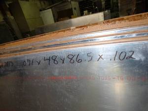 lot 29844 image: One Sheet - .071 x 48 x 86 x .10 aluminum  30Lbs