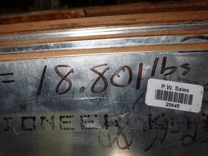 lot 29845 image: One Sheet 7075 aluminum  .040 x 48 x 96  18 Lbs