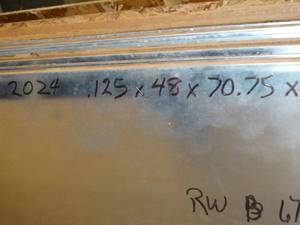 lot 29848 image: One Sheet - 2024 aluminum  .125 x 48 x 70 x    42 LBS