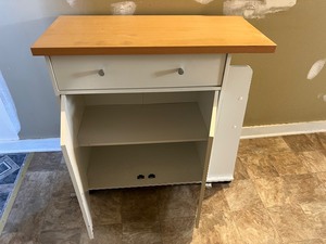 lot 02 image: Nice White Cabinet with Wood Top
