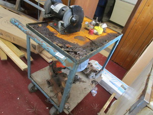 lot 1599 image: Rolling shop cart - contents not included