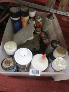 lot 1608 image: Bin of assorted liquids