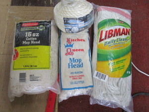 lot 1645 image: cotton mop heads and roll of heavy nylon twine