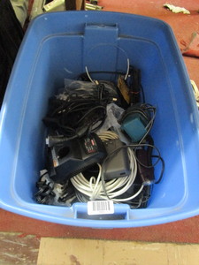 lot 1668 image: Bin of chords and chargers