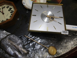 lot 1734 image: Wall clock with pendulum and weights