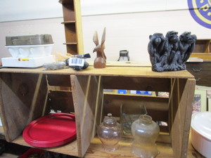 lot 1737 image: Miscellaneous items - egg cooker, utensils and statues and more
