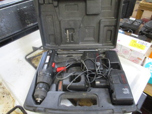lot 25893 image: Craftsman 9.6v rechargeable drill gun with charger and 2 batteries