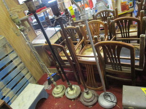 lot 25900 image: Lot of 3 vintage floor lamps