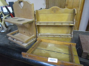 lot 25937 image: Lot of wooden wall shelves