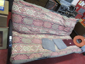 lot 25958 image: Black steel futon with cushion
