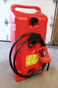 lot 28012 image: Flo n Go 14 Gallon Gas Caddy wPump Assembly & 10ft. Hose - Full of Fuel