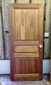 lot 28037 image: Vintage 3 Panel Door - 83 x 36 x 2.25 Solid Wood - Very Heavy