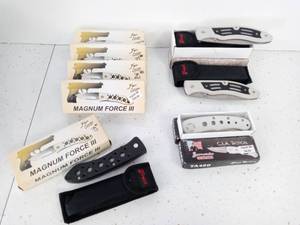 lot 28050 image: Lot of 9 NEW  Folding Pocket Knives- Keep Em All For Yourself- Resell- Gift