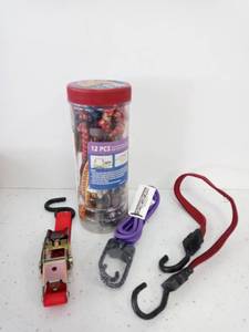 lot 28055 image: 12 Piece Cord Elastic Tie Downs Plus Bonus
