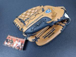 lot 28076 image: EASTON NFP-125 All Leather Softball Glove (Goes on Right Hand ) Natural Fastpitch Series - 12 12 Inch Pattern