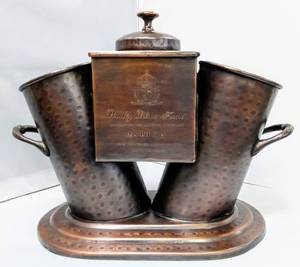 lot 28078 image: Vintage Jatex International 2 Bottle Ice BucketWine Chiller - Hammered Copper