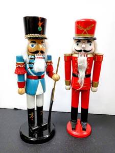 lot 28095 image: Lot of 2 Wood Nutcrackers - 14 Inches Tall