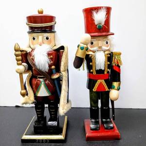 lot 28096 image: Lot of 2 Wood Nutcrackers - 14 Inches Tall