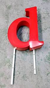 lot 28107 image: Commercial Marquee Electric Sign Letter d (28 H x 16 W x 6 D) - More Measurements in Photos