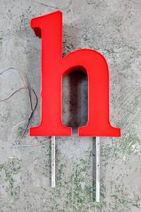 lot 28110 image: Commercial Marquee Electric Sign Letter h (27.75 H x 20 W x 6.75 D) More Measurements in Photos